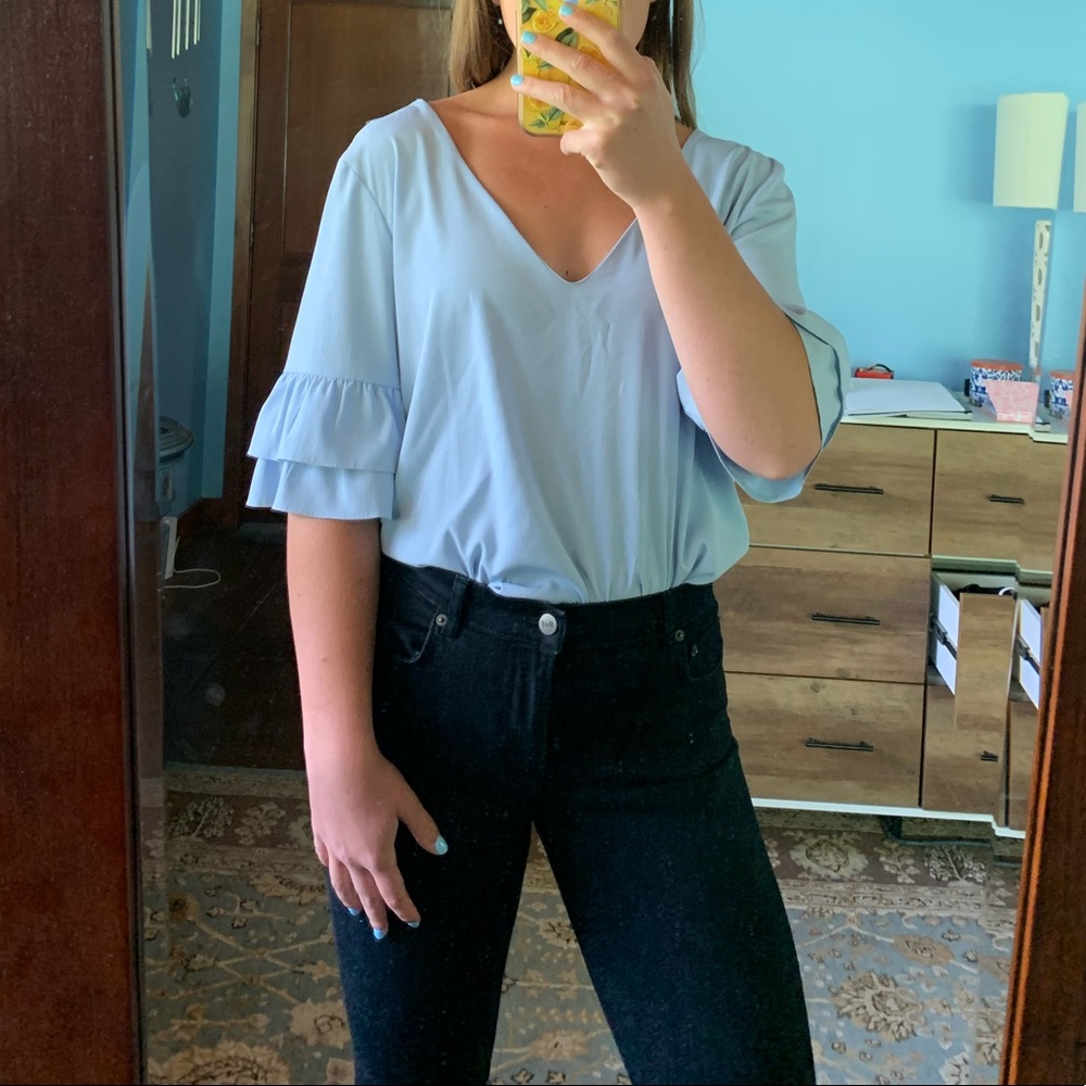 Topshop tie back blouse